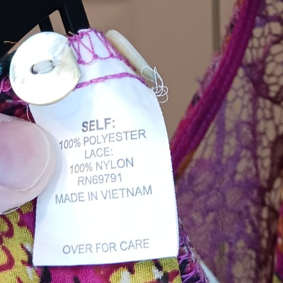 #10 Pink/Orange Button Down Short Sleeve Top Size S - Picture 4 of 5